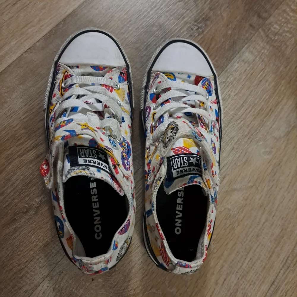 Converse All Star Chuck Taylor White Red Blue Colorful Kids Sneakers Size 2